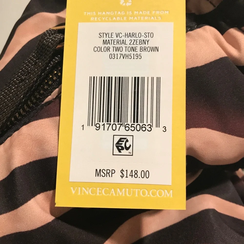 Vince Camuto Harlow zebra print puffer handbag brown/tan NWT - Picture 3 of 4